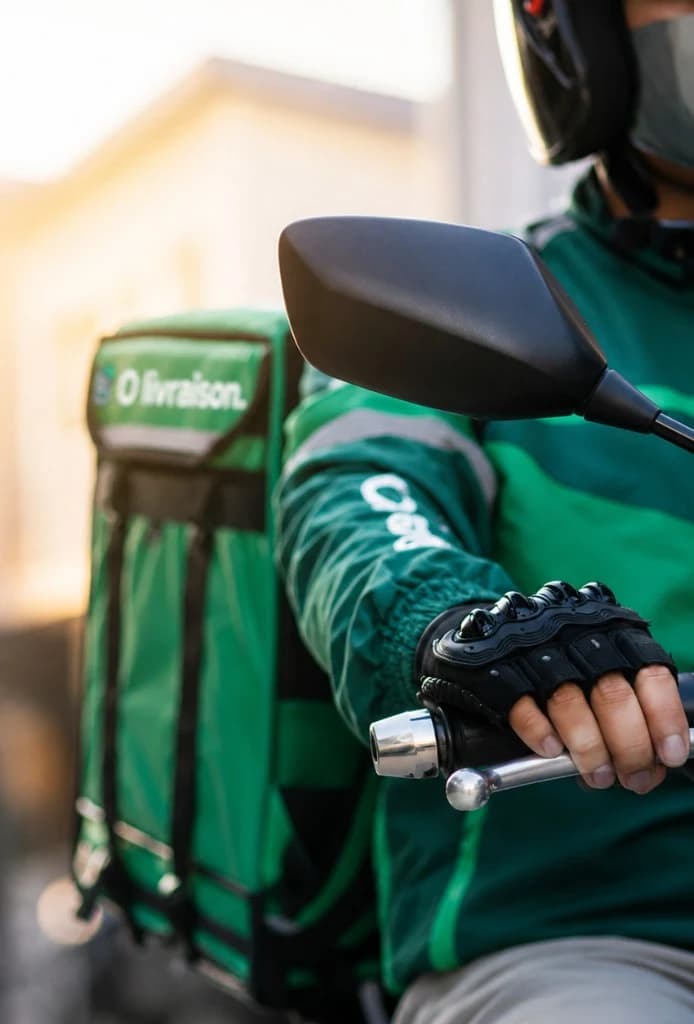Illustration de marque d’un coursier à moto